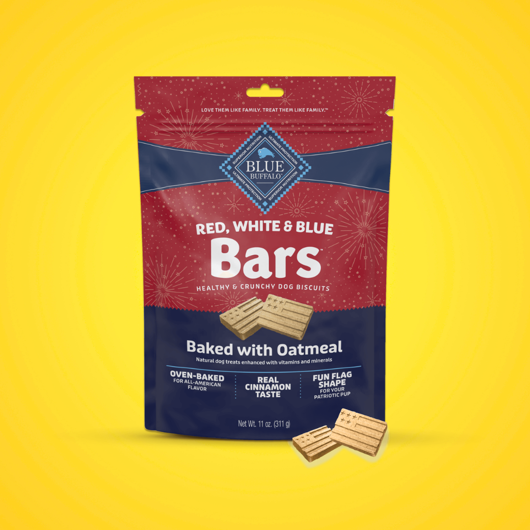 Blue Buffalo Red, White & Blue Bars - Crunchy Dog Biscuits - 300g