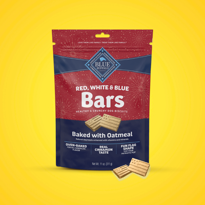 Blue Buffalo Red, White & Blue Bars - Crunchy Dog Biscuits - 300g